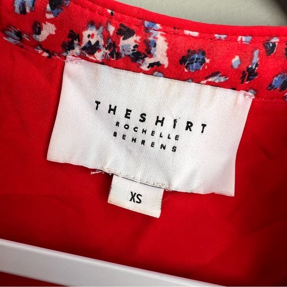 THE SHIRT ROCHELLE BEHRENS Blouse Shirt Top Red Floral cottage core romantic - Picture 3 of 5